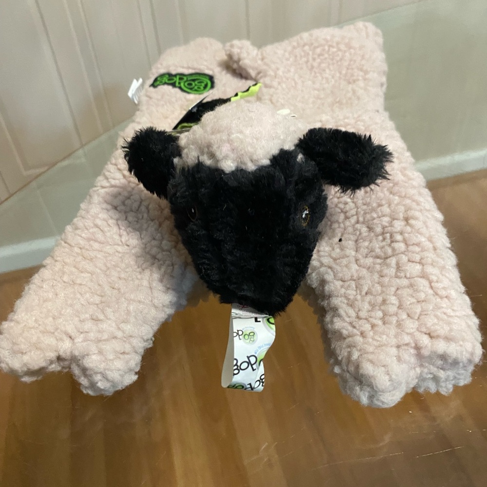 goDog Chew Guard  Technology Pink Sheep 14” Plush Dog Toy with Squeaker
